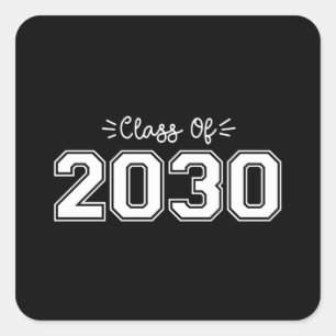 Sticker Carré 2030 seniors, Classe de 2030 Graduation