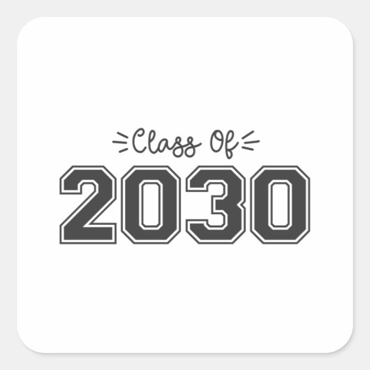 Sticker Carré 2030 seniors, Classe de 2030 Graduation (Devant)