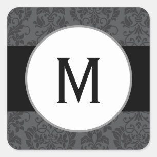 Sticker Carré 20 - 1,5" noir Gothi formel gris d'autocollant