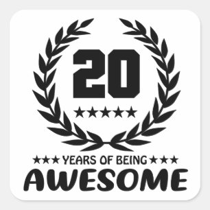 Sticker Carré 20 ans d'être impressionnant
