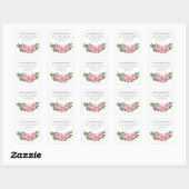 Sticker Carré 20 Elegant Pink Poinsettia Swag Address (Feuille)