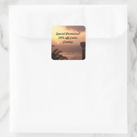 Sticker Carré 20 % - Vue océan (Sac)