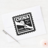Sticker Carré 20e anniversaire de mariage traditionnel chinois (Enveloppe)