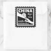 Sticker Carré 20e anniversaire de mariage traditionnel chinois (Sac)