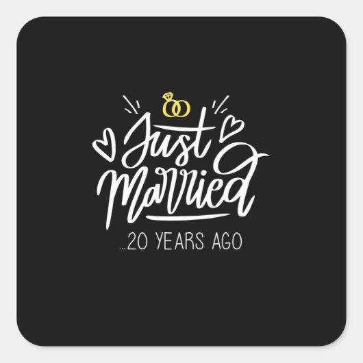 Sticker Carré 20e anniversaire du Mariage (Devant)