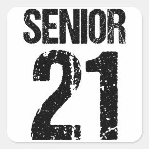Sticker Carré 21, 2021 Senior, Class of 2021, Senior 2021