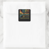 Sticker Carré 21 Anniversaire Vintage 2001 21e anniversaire (Sac)