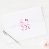 Sticker Carré 21e anniversaire Princesse (Enveloppe)