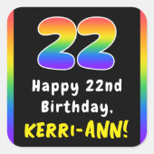 Sticker Carré 22e anniversaire : Rainbow Spectrum # 22, Nom pers (Devant)