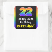 Sticker Carré 22e anniversaire : Rainbow Spectrum # 22, Nom pers (Sac)