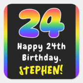 Sticker Carré 24e anniversaire : Rainbow Spectrum # 24, Nom pers (Devant)