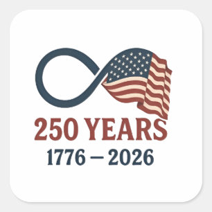 Sticker Carré 250 Anniversaire 1776-2026 USA Patriotique