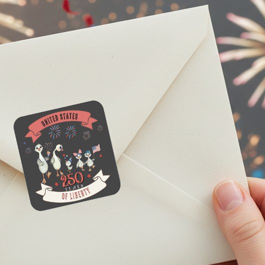 Sticker Carré 250 ans de liberté aux États-Unis
