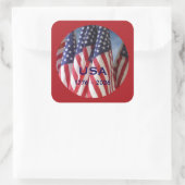 Sticker Carré 250th Anniversary USA Patriotic Flags Premium (Sac)