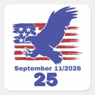 Sticker Carré 25e anniversaire du 11 septembre N'oublions jamais