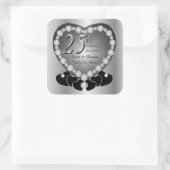Sticker Carré 25e anniversaire du Mariage d'argent (Sac)