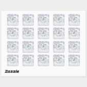 Sticker Carré 25e anniversaire du Mariage d'argent (Feuille)