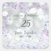 Sticker Carré 25e anniversaire du Mariage d'argent (Devant)