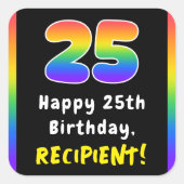 Sticker Carré 25e anniversaire : Rainbow Spectrum # 25, Nom pers (Devant)