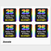 Sticker Carré 25e anniversaire : Rainbow Spectrum # 25, Nom pers (Feuille)
