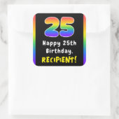 Sticker Carré 25e anniversaire : Rainbow Spectrum # 25, Nom pers (Sac)