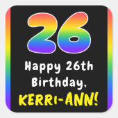 Sticker Carré 26e anniversaire : Rainbow Spectrum # 26, Nom pers (Devant)