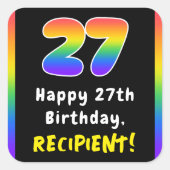 Sticker Carré 27e anniversaire : Rainbow Spectrum # 27, Nom pers (Devant)