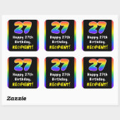 Sticker Carré 27e anniversaire : Rainbow Spectrum # 27, Nom pers (Feuille)