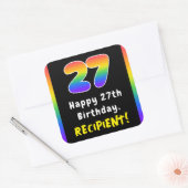 Sticker Carré 27e anniversaire : Rainbow Spectrum # 27, Nom pers (Enveloppe)