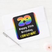 Sticker Carré 29e anniversaire : Rainbow Spectrum # 29, Nom pers (Enveloppe)