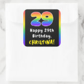 Sticker Carré 29e anniversaire : Rainbow Spectrum # 29, Nom pers (Sac)