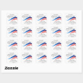 Sticker Carré 2 Chroniques 7:14 Écriture, drapeau américain (Feuille)