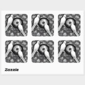 Sticker Carré 2 colombes (Feuille)