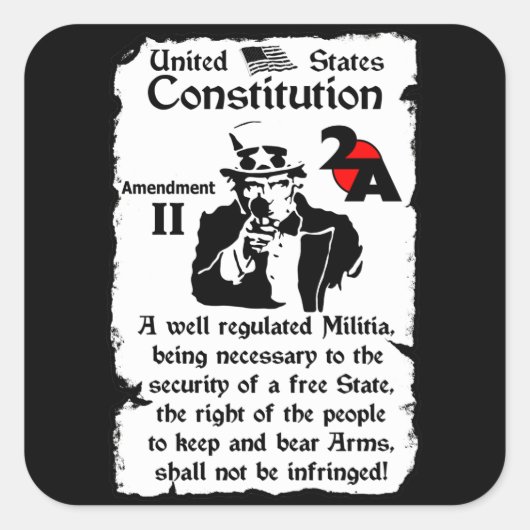 Sticker Carré 2e amendement (Devant)