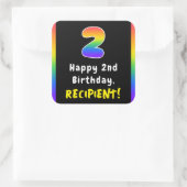Sticker Carré 2e anniversaire : Rainbow Spectrum # 2, Nom person (Sac)