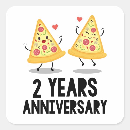 Sticker Carré 2ème anniversaire 2 ans (Devant)
