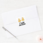 Sticker Carré 2ème anniversaire 2 ans (Enveloppe)