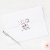 Sticker Carré 30 & Fabuleux Anniversaire Purple Gold (Enveloppe)