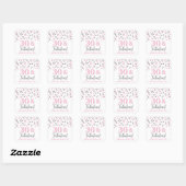 Sticker Carré 30 & Fabuleux Anniversaire rose argent (Feuille)