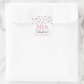 Sticker Carré 30 & Fabuleux Anniversaire rose argent (Sac)