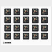 Sticker Carré 30e anniversaire ajouter nom date année vert paste (Feuille)