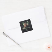 Sticker Carré 30e anniversaire ajouter nom date année vert paste (Enveloppe)