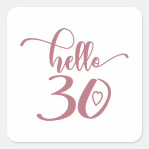 Sticker Carré 30e anniversaire Femmes Bonjour 30 mignonnes 30 an