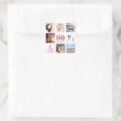 Sticker Carré 30e anniversaire fête photo collage (Sac)