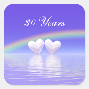 Sticker Carré 30e anniversaire Pearl Hearts
