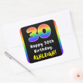Sticker Carré 30e anniversaire : Rainbow Spectrum # 30, Nom pers (Enveloppe)