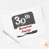 Sticker Carré 30e SURPRISE Anniversaire Rouge Blanc Noir W1979 (Enveloppe)