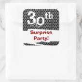 Sticker Carré 30e SURPRISE Anniversaire Rouge Blanc Noir W1979 (Sac)