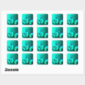 Sticker Carré 311 Papillon lustré bleu turquoise (Feuille)