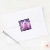 Sticker Carré 31 octobre Joyeux Halloween mignons Fantômes roses (Enveloppe)